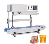 Sigillatrice automatica a nastro continuo con ruote di stampa e goffratura, altezza regolabile e temperatura da 0 a 300°, carico 11 libbre, salda e senza perdite, for sacchetti in alluminio
