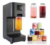Sigillatrice automatica intelligente per tazze, sigillatrice commerciale per lattine in alluminio/plastica, altezza della bottiglia entro 16,8 cm, per gelaterie, negozi di tè, hotel, bianco