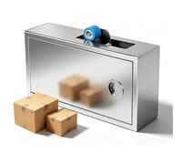 Sigillatrice automatica per cartoni, sigillatrice manuale in acciaio inossidabile, lunghezza regolabile, compatibile con nastro da 2,5 cm, ideale per casa, vendita al dettaglio, tessuti