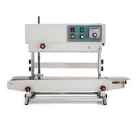Sigillatrice continua industriale, Sigillatrice verticale automatica per sacchetti liquidi e sacchetti stand-up, modalità orizzontale per merci secche, velocità 0-12m/min, controllo temperatura 0-300°