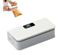 Sigillatrice For Mini Sacchetti Ricaricabile, Termosigillatrice E Taglierina 2 In 1, Richiuditrice For Portatile Con Display LED Regolabile A 6 Livelli, Base Magnetica(White)