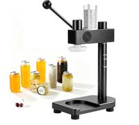 Sigillatrice Manuale A Pressione Per Lattine Di Alluminio E Plastica - Macchina Tappatrice Manuale Ad Altezza Regolabile,Fornita Con 100 Tazze Da 500 Ml,Ideale Per Bubble Tea,Frullati Black