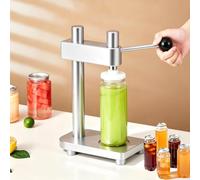 Sigillatrice Manuale Per Lattine Da 51 Mm-55 Mm Per Coperchi In Plastica | Tappatrice Manuale Per Bottiglie Da 8 Oz A 24 Oz, Sigillatrice Per Bevande Regolabile In Altezza(Silver,Machine+330ml)