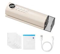 Sigillatrice per Sacchetti per Alimenti, Sigillatore per Sacchetti Snack con Display Digitale LED con 5 Sacchetto Sigillanti, Macchina Sigilla Forte Aspirazione da 62 kPa per Uso Domestico in Cucina