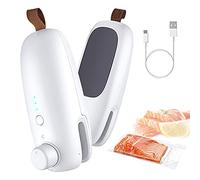 Sigillatrice per sacchetti, Taiso mini sigillante per alimenti portatile, termosigillatrice e taglierina 2 in 1, sigillatrice sottovuoto con ricarica USB, sigillante (Weiß 03073)