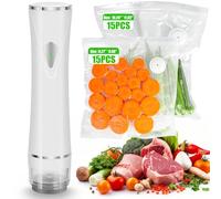 Sigillatrice sottovuoto portatile, per alimenti, con 30 sacchetti sottovuoto riutilizzabili, per risparmiare cibo per una freschezza 5 volte più lunga, con serbatoio dell'acqua visibile