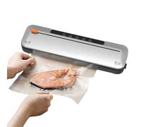 Sigillatrice Sottovuoto Portatile per Uso Domestico, Macchina per La Conservazione Degli Alimenti con Taglierina Integrata, Perfetta per i Picnic e Le Cucine di Piccole Dimensioni(Silver)