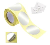 Sigilli Adesivi in Rilievo - Etichette Sigillatura Certificati Con Bordi Seghettati | 100 Pezzi Adesive Etichette Metallizzate per Inviti Battesimo Matrimonio | Decorazioni per Biglietti Auguri Comple