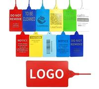 Sigilli antimanomissione in plastica, Etichette personalizzate stampate con il logo del marchio Testo scrivibile(Red)
