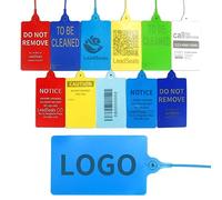 Sigilli antimanomissione in plastica, Etichette personalizzate stampate con il logo del marchio Testo scrivibile(Blue)