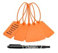 Sigilli antimanomissione in plastica, Etichette rosse vuote for etichettatura, etichette appese scrivibili Etichetta for marcatura sigillo for vestiti(Orange,50 PCS)
