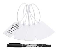 Sigilli antimanomissione in plastica, Etichette rosse vuote for etichettatura, etichette appese scrivibili Etichetta for marcatura sigillo for vestiti(White,100 PCS)