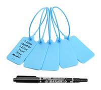 Sigilli antimanomissione in plastica, Etichette rosse vuote for etichettatura, etichette appese scrivibili Etichetta for marcatura sigillo for vestiti(Blue,50 PCS)