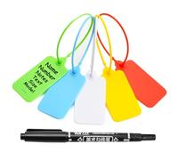 Sigilli antimanomissione in plastica, Etichette rosse vuote for etichettatura, etichette appese scrivibili Etichetta for marcatura sigillo for vestiti(Mixed 5 Color,50 PCS)