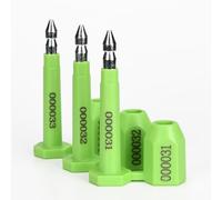 Sigilli antimanomissione in plastica, Sigilli for container ad alta sicurezza con bullone lungo da 100 pezzi manomissione numerazione progressiva stampata(Green,100PCS)