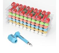 Sigilli antimanomissione in plastica, Sigilli for container ad alta sicurezza con bullone lungo da 100 pezzi manomissione numerazione progressiva stampata(Blue,100PCS)