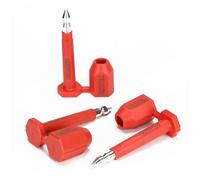 Sigilli antimanomissione in plastica, Sigilli for container ad alta sicurezza con bullone lungo da 100 pezzi manomissione numerazione progressiva stampata(Red,100PCS)