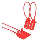 Sigilli di sicurezza antimanomissione Tag numerati da 100 pezzi | Fascette in plastica multicolore azzurro 9,84 pollici monouso autobloccanti(Red,500PCS)