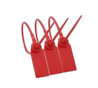 Sigilli di sicurezza in plastica antimanomissione, 500 pezzi, uso singolo, stampa personalizzabile, colori e dimensioni multipli for logistica, spedizioni e gestione dell'inventario(Rosso,L 30cm)