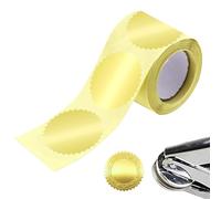 Sigilli in lamina goffrata - Etichette adesive in rilievo, etichette per certificati in stile notaio con bordo perforato, 100 sigilli in oro e argento per inviti | Eleganti etichettes decorative per