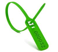 Sigilli in plastica antimanomissione, Fascette Numerate con Inserto Metallico e Chiusura a Clip 400mm Multicolor Confezioni da 100pz 500pz(Green,500pcs)