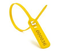 Sigilli in plastica antimanomissione, Fascette Numerate con Inserto Metallico e Chiusura a Clip 400mm Multicolor Confezioni da 100pz 500pz(Yellow,500pcs)