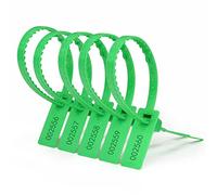 Sigillo a prova di manomissione, sigilli sicurezza for carichi pesanti, autobloccanti, etichette numerate for la spedizione, a, da tirare saldamente(Green,100 PCS)