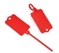 Sigillo antimanomissione, etichette in plastica da 100 pezzi - Fascette pendenti riutilizzabili, scrivibili(Red)