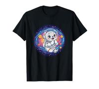 Sigillo Astronauta Kawaii nello Spazio colorato della Galassia Maglietta