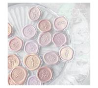 Sigillo Ceralacca 18 pezzi adesivi for timbri con sigillo di cera vintage fai da te Scrapbooking ufficiale pianificatore decorazione cancelleria etichette sigillanti buste Kawaii(Orange)