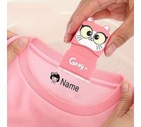 Sigillo con nome per bambini timbro con nome personalizzato per studenti vestiti per l'asilo adesivo con nome impermeabile regalo con timbro (BZ003-Rosa)