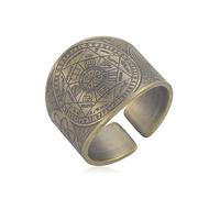 Sigillo dei 7 Arcangeli Anello Metatron Cubo Anelli Sigillo di Lilith Biblico Talismano Amuleto Anelli Geometria Rame Anello Aperto Buona Fortuna Protezione Gioielli Religiosi per Uomini Donne