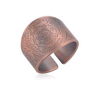 Sigillo dei 7 Arcangeli Anello Metatron Cubo Anelli Sigillo di Lilith Biblico Talismano Amuleto Anelli Geometria Rame Anello Aperto Buona Fortuna Protezione Gioielli Religiosi per Uomini Donne