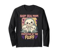 Sigillo Dell'arpa Harp Seal Mom Protector of The Fluff Maglia a Manica
