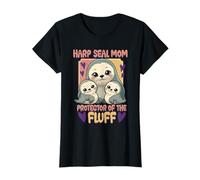 Sigillo Dell'arpa Harp Seal Mom Protector of The Fluff Maglietta