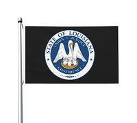 Sigillo delle bandiere della Louisiana, bandiere decorative per esterni 3x5ft Bandiere in 100% poliestere Bandiere esterne per tutte le condizioni atmosferiche, il colore è brillante e facile da sbia