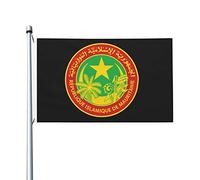 Sigillo delle bandiere della Mauritania, bandiere decorative per esterni 3x5ft Bandiere in 100% poliestere Bandiere esterne per tutte le stagioni, il colore è brillante e facile da sbiadire, asciugat