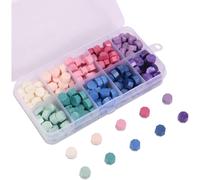 Sigillo di cera esagonale per inviti di matrimonio, kit per sigilli di cera con lettere e cucchiaio per cera, facile da sciogliere e ad asciugatura