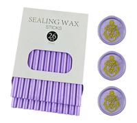 Sigillo di cera Stick,Ioggtser 26 PCS Mini Pistola Colla Sigillo Cera Stick per timbro a ceralacca,Bastoncini di cera sigillanti per inviti di nozze, biglietti, buste (Pearl Purple)