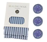 Sigillo di cera Stick,Ioggtser 26 PCS Mini Pistola Colla Sigillo Cera Stick per timbro a ceralacca,Bastoncini di cera sigillanti per inviti di nozze, biglietti, buste (Gray Blue)