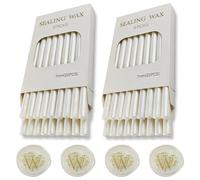 Sigillo di cera Stick,Ioggtser 40 PCS Mini Pistola Colla Sigillo Cera Stick per timbro a ceralacca,Bastoncini di cera sigillanti per inviti di nozze, biglietti, buste (Pearl White)