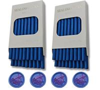 Sigillo di cera Stick,Ioggtser 40 PCS Mini Pistola Colla Sigillo Cera Stick per timbro a ceralacca,Bastoncini di cera sigillanti per inviti di nozze, biglietti, buste (Sea Blue)