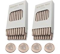 Sigillo di cera Stick,Ioggtser 40 PCS Mini Pistola Colla Sigillo Cera Stick per timbro a ceralacca,Bastoncini di cera sigillanti per inviti di nozze, biglietti, buste (Champagne Gold)