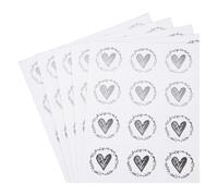 sigillo di confezione adesivo, Adesivi sigillanti a forma di cuore for buste, confezione da 200, multicolore(200pcs-silver)