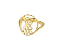 Sigillo Di Lucifero Anello In Acciaio Inox Anelli Da Dito Sigillo Di Satana Leviatano Satanico Croce Amuleto Gioielli Per Le Donne Degli Uomini
