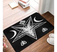 Sigillo Di Lucifero Con Testa Di Capra Satanica Del Demone Baphomet Tappeto Ingresso Casa Confortevole Tappetino Da Bagno Lavabile Zerbino Di Benvenuto Per Soggiorno Camera Letto Terrazzo 40X60 Cm