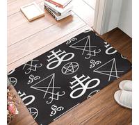 Sigillo Di Lucifero, Pentacolo Di Satana, Simboli Occulti Del Pentagramma Tappeto Ingresso Casa Antisporco Tappetini Porta Dingresso Resistente Tappetino Da Bagno Per Interno Terrazzo 40X60 Cm