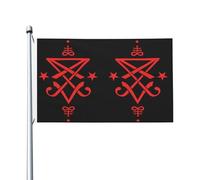 Sigillo di Lucifero Satanismo Simbolo Satanico Bandiera Stampata 3x5 Piedi, Giardino Cortile Prato Patio Casa Dormitorio, Decorazione per Interni ed Esterni per Feste-587544151, Nero