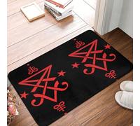 Sigillo Di Lucifero Satanismo Simbolo Satanico Tappeti D'Ingresso Antiscivolo Tappetini Porta Dingresso Lavabile Tappeto Ingresso Casa Per Terrazzo Interno Camera Letto 40X60 Cm