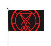 Sigillo di Lucifero, simbolo satanico del satanismo, bandiera iconica, decorazione per feste, 3x5 piedi